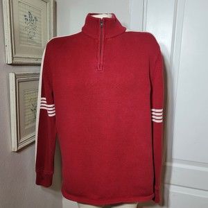 American EAGLE Cotton sweater quarter Zip Men's Red Large
